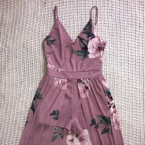 Floral high low romper